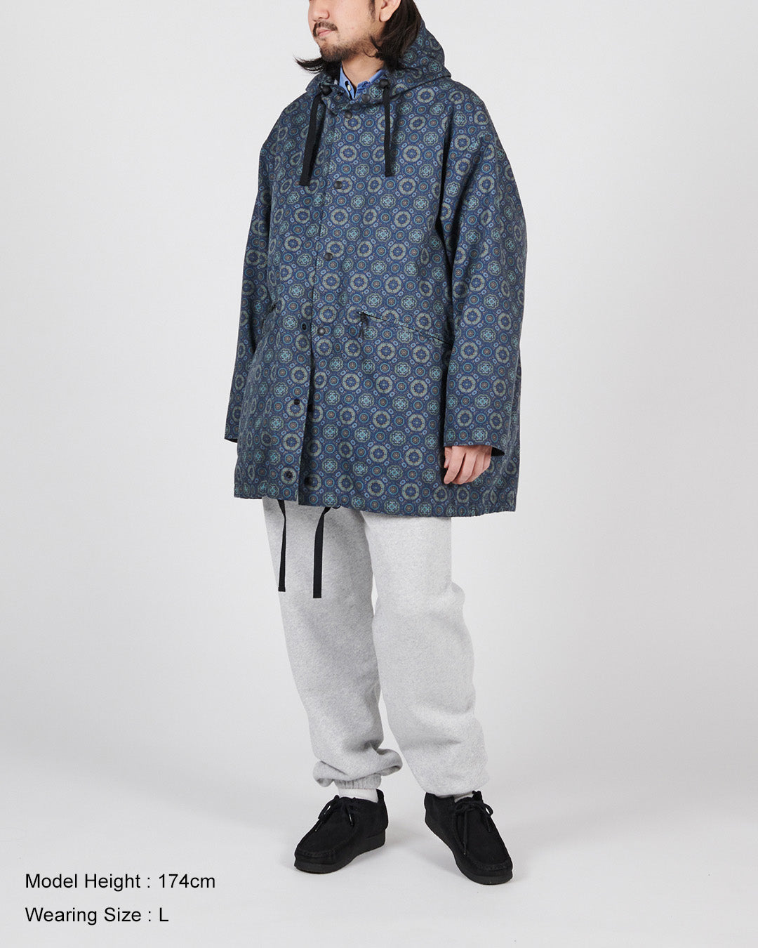 JUGEM PATTERNED TECH HOODIE COAT