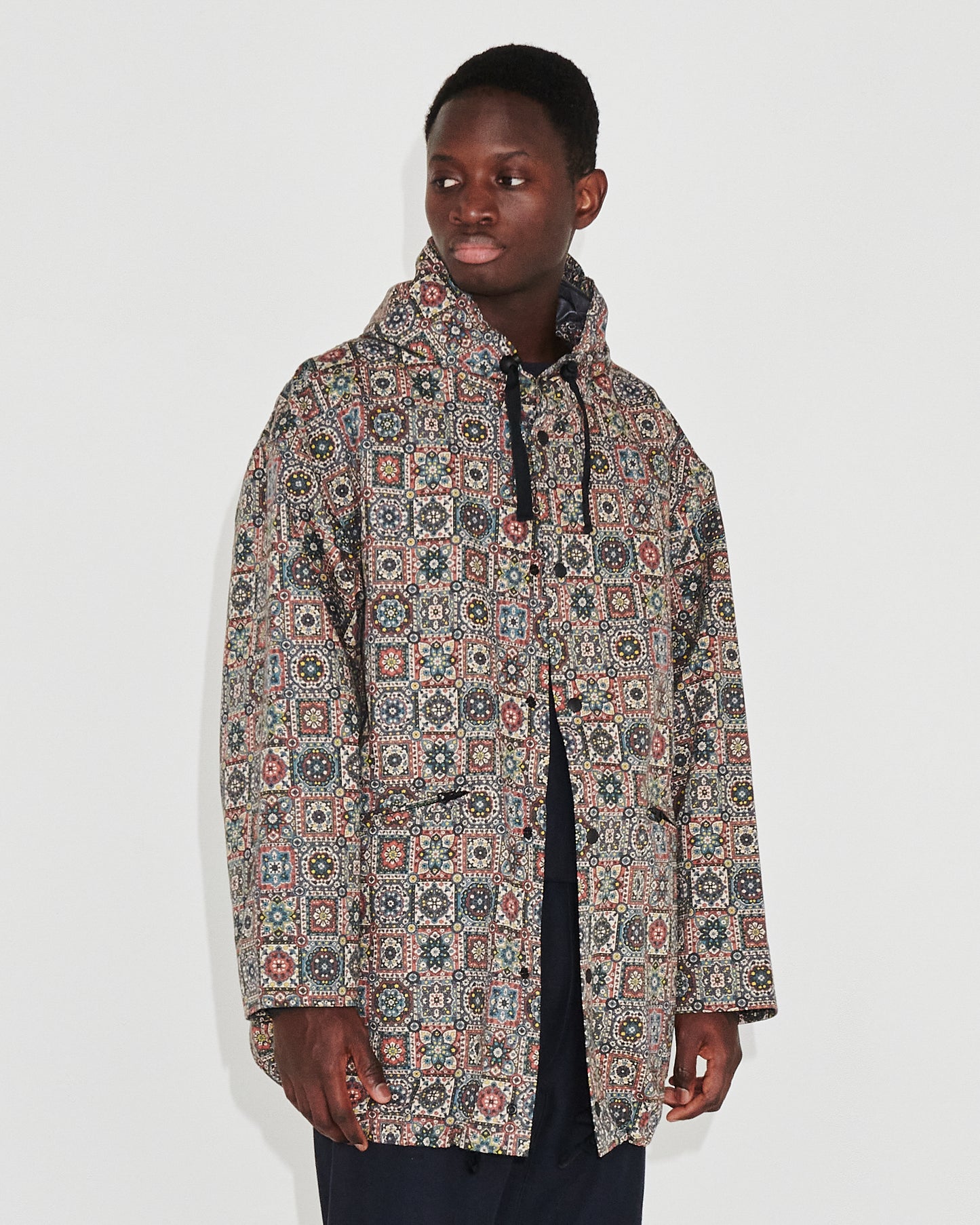 JUGEM PATTERNED TECH HOODIE COAT