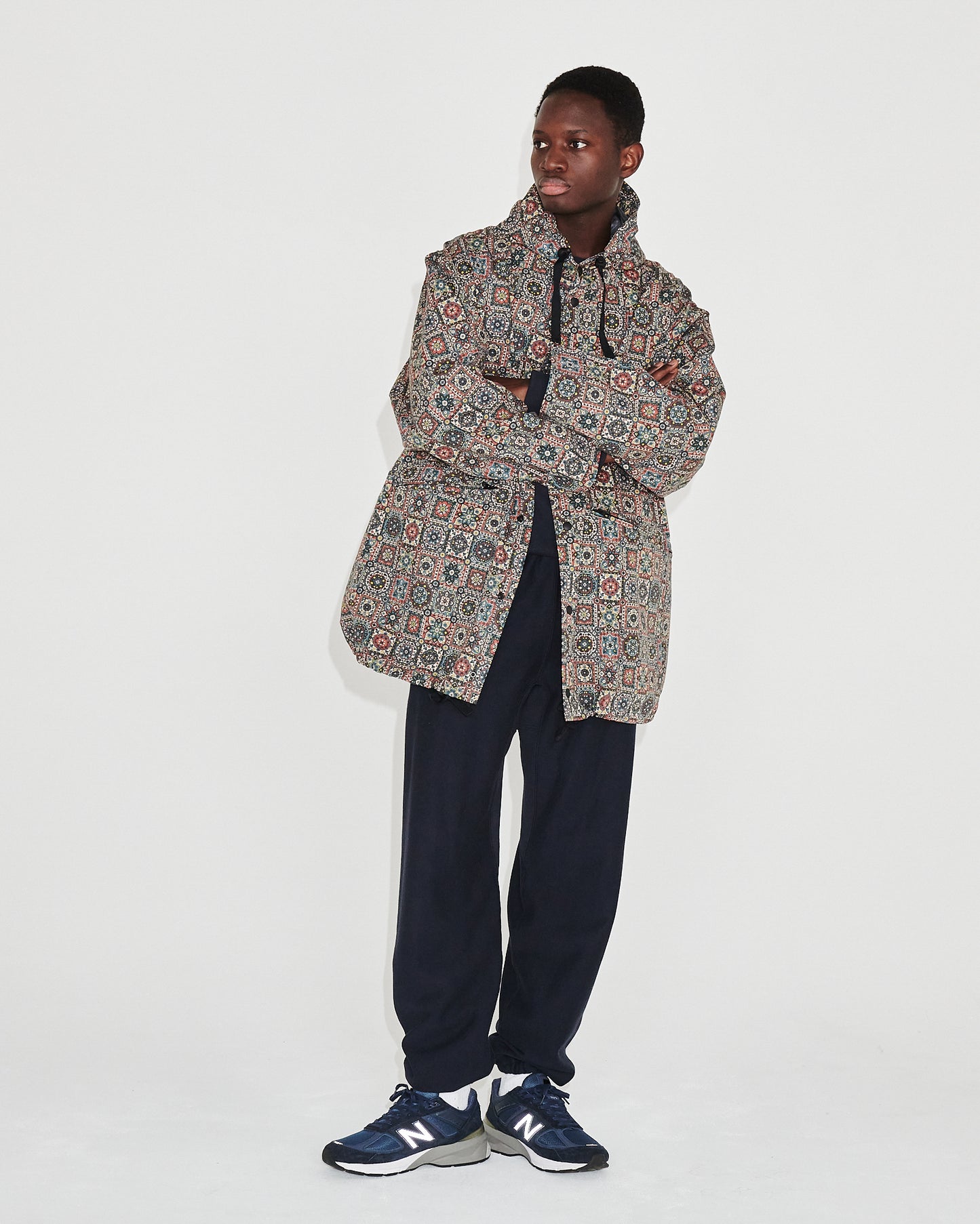JUGEM PATTERNED TECH HOODIE COAT